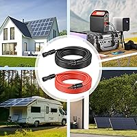 Vista 16 de Cable de extensión solar de 10 AWG de 3 pies negro + 3 pies rojo, cable de panel solar de calibre 10 macho a hembra, alambre de cobre estañado