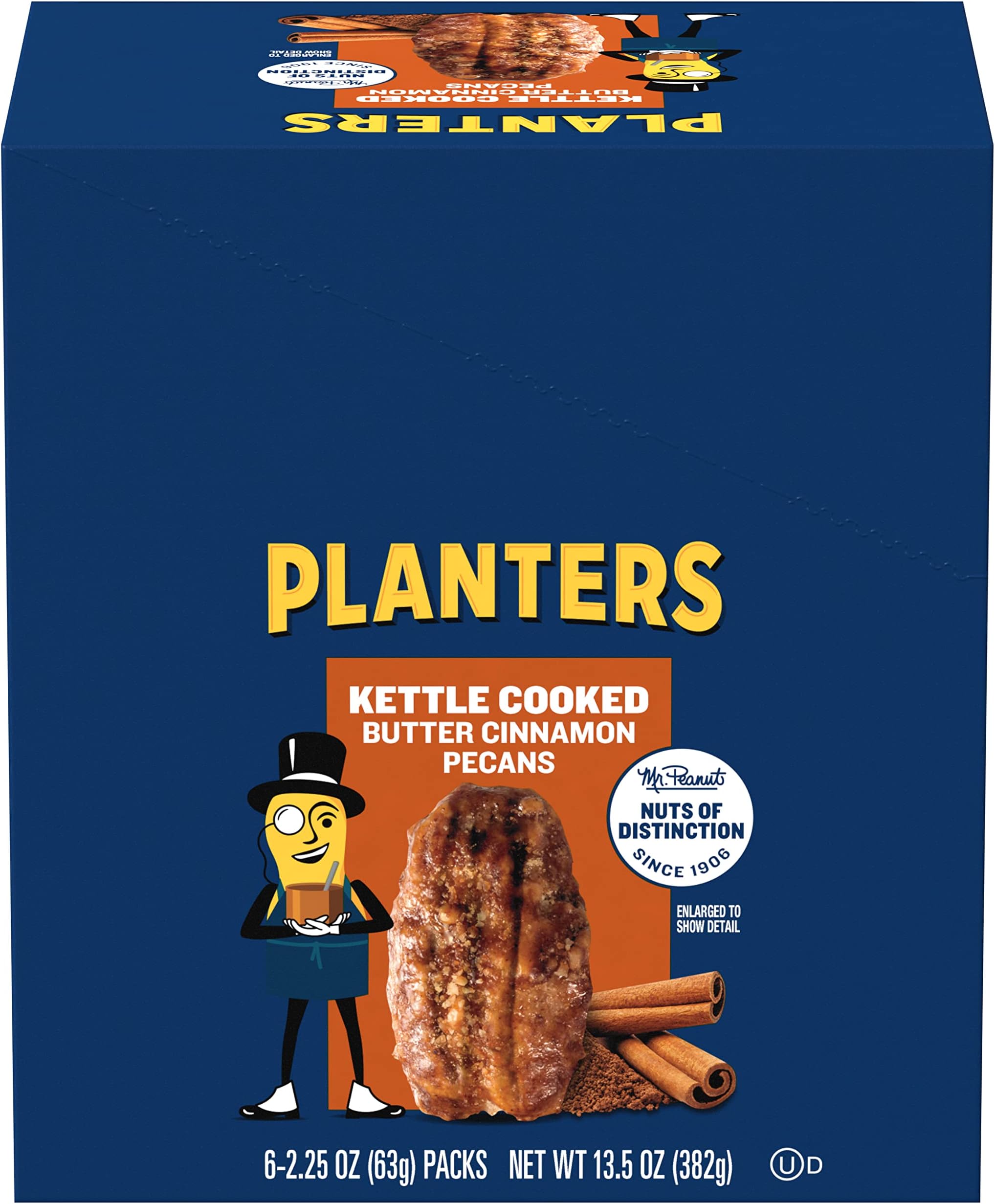 Kettle Cooked Butter Cinnamon Pecans 2.25 oz Pack (Pack of 6)