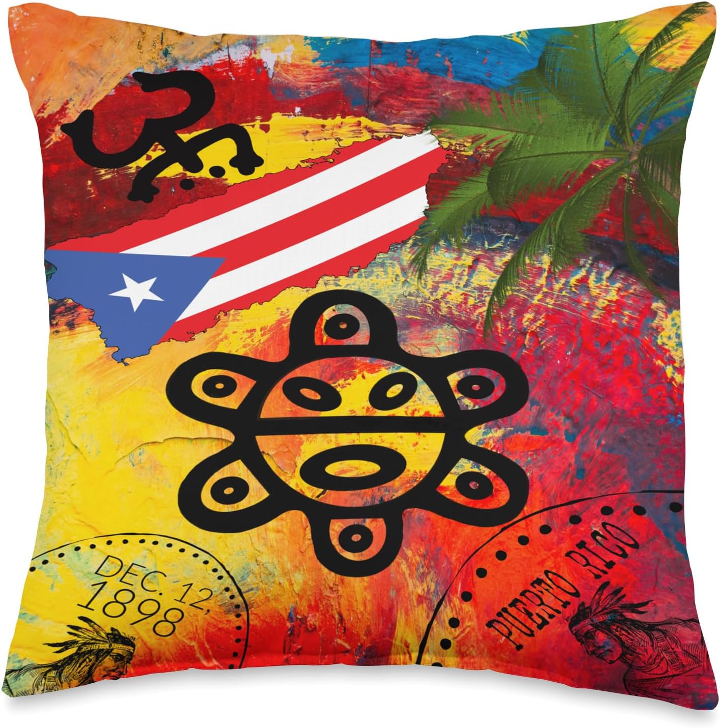 Puerto Rican Sun Throw Pillow