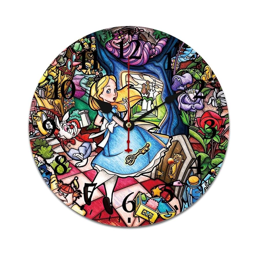 Amazon.co.jp: 不思議の国のアリス 掛け時計 木製壁掛け時計