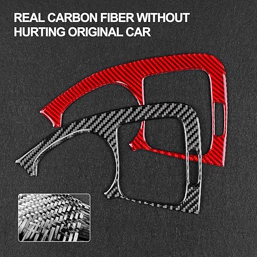 Miniatura 7 de JUPIZEUS Fibra de carbono, para accesorios Benz, calcomanía de salida de aire lateral del automóvil, compatible con Mercedes Benz Clase C W203 2005