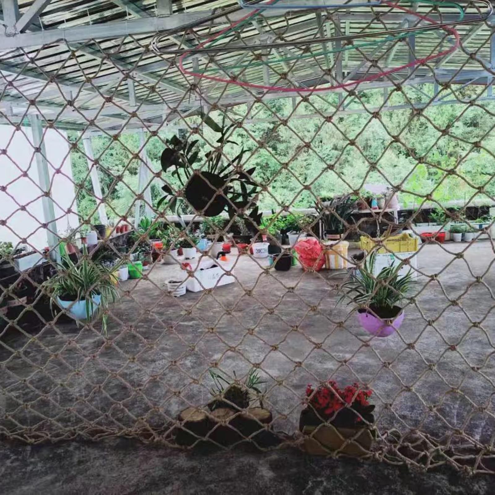 SHAARI Rete Rampicante per Piante, Juta Naturale, Materiale Ecologico, Biodegradabile Adatta per La Crescita delle Piante da Giardino(6cm Mesh,1x3m)