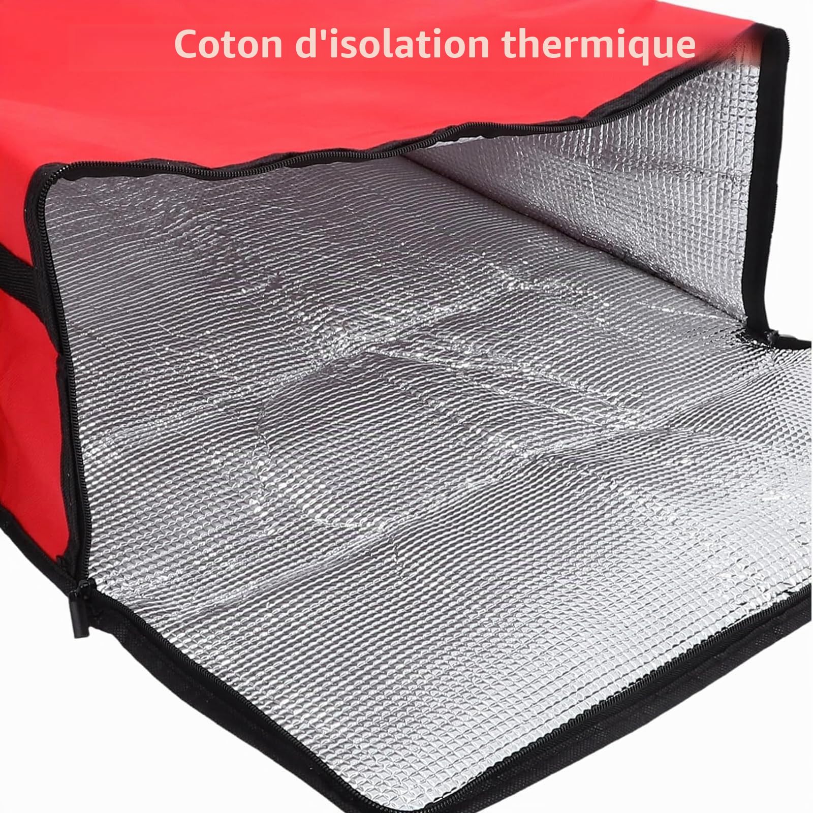 Grand Sac Isotherme Pliable pour Pizza, Livraison de Nourriture, Pique-Nique et Camping - Rouge, Modernité