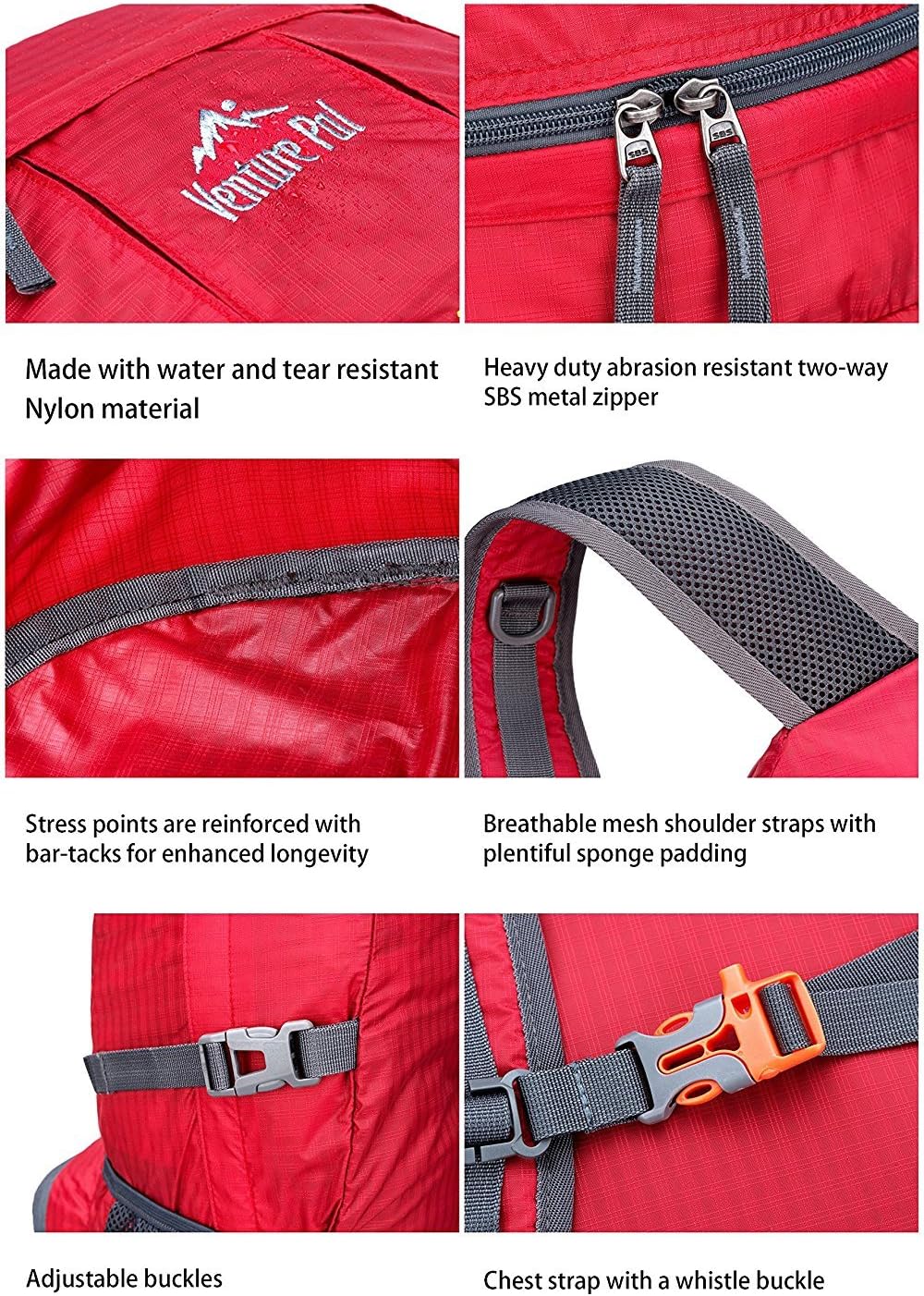 Venture Pal 35L Ultralight Lightweight Packable Foldable Travel Camping Hiking Outdoor Sports Backpack Daypack