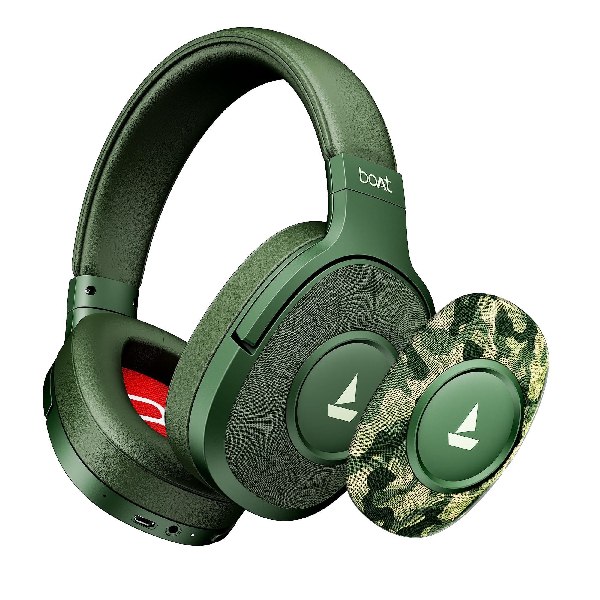 boAt 2025 Launch Rockerz Plus 550 Bluetooth Headphones, Customizable Earcups, 100Hrs Playback, 50mm Drivers, Dual Pair, Bluetooth Headphones, Wireless Headphone with Mic (Green Militia)-picture-25