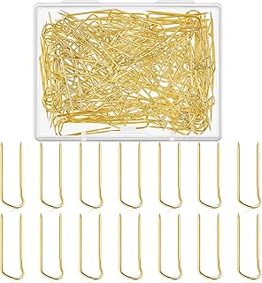 Sewing U-pins Fork Pins Needlecrafts Pins Double Blocking Pins Stainless Steel Sewing Pins Multipurpose Straight Pins for Sewing Jewelry Display Home Decor, Gold,0.9 Inch Long (200 Pieces)