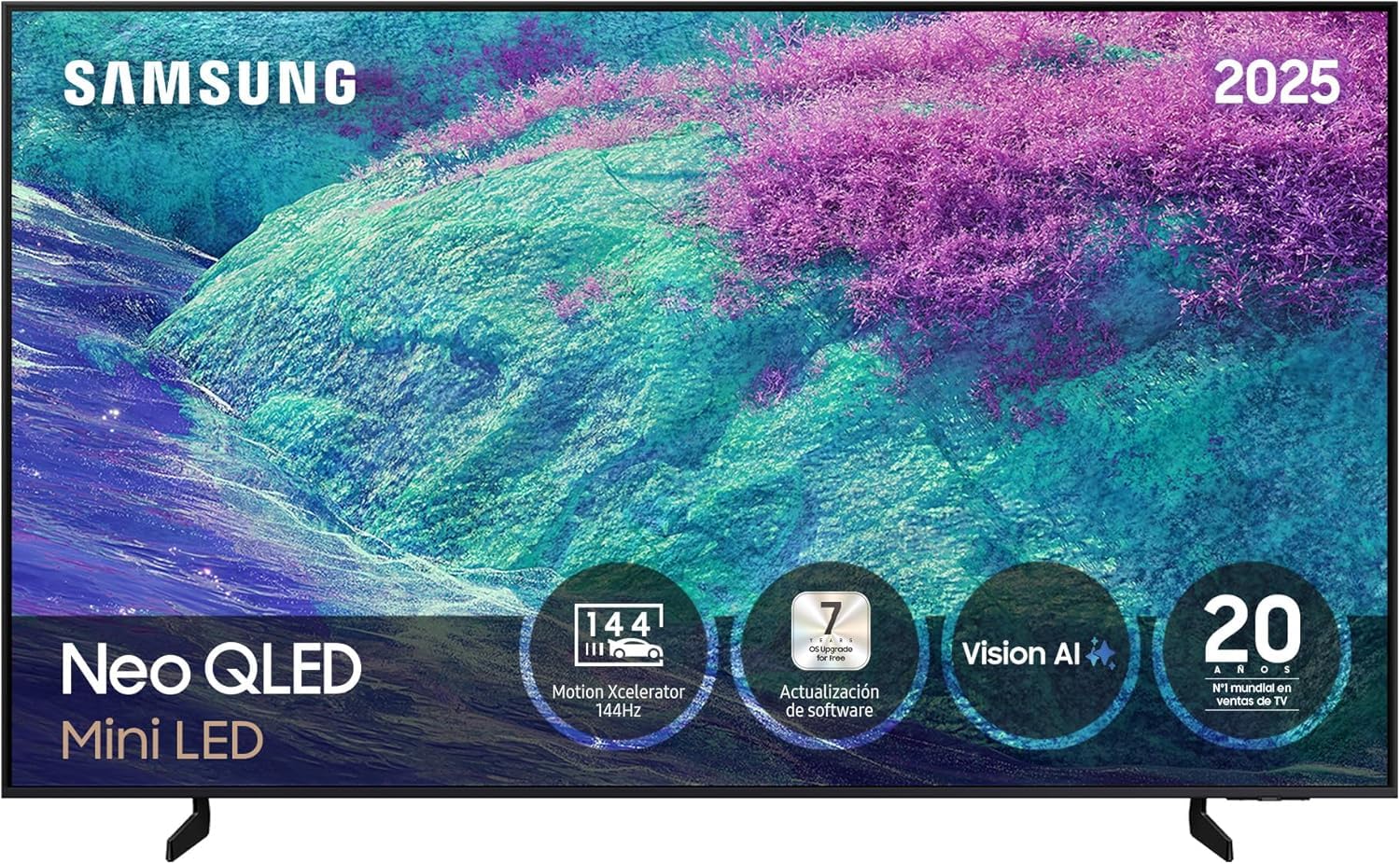 Samsung 55 inch TV Neo QLED Mini LED QN1EF 4K Smart TV avec Vision AI, Écran Anti-​Reflets Glare Free et Motion Xcelerator 144Hz