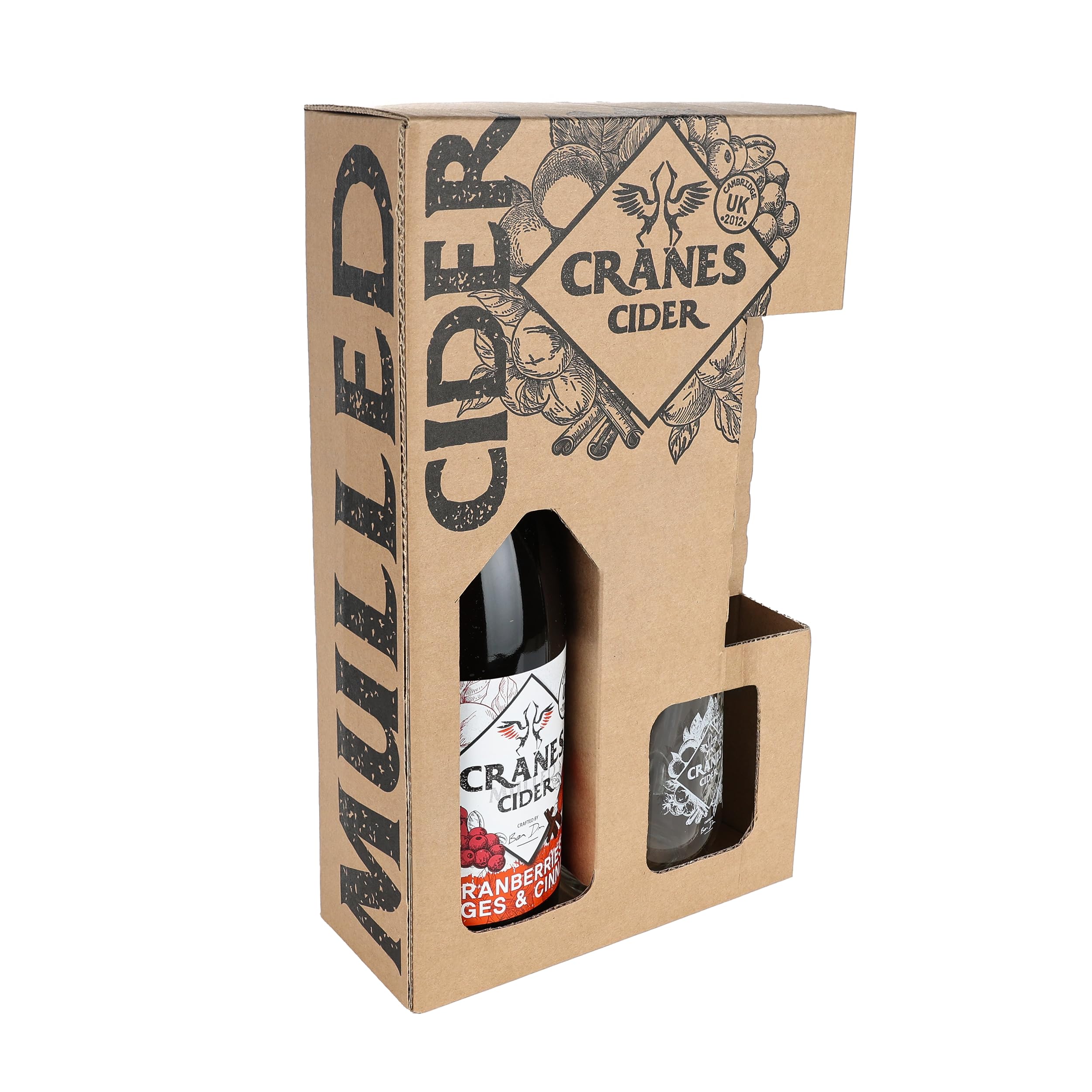 CranesCranberries, Oranges & Cinnamon Mulled Cider 3.4% Gift Set 750ml + Glass Mug
