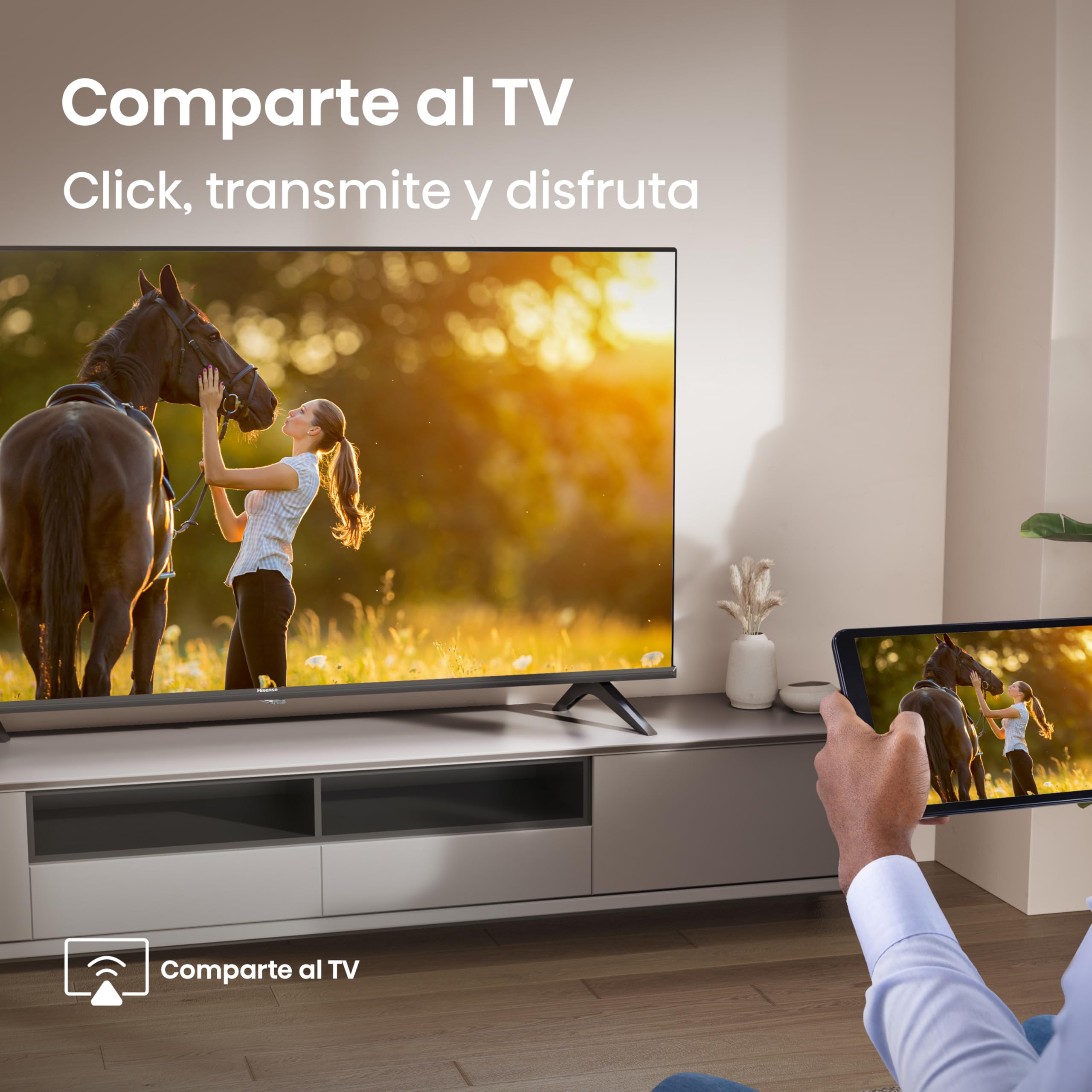 Hisense 40A4Q - FullHD Smart TV 40 Pulgadas, Modo Juego, Deportes IA, Sonido Dolby DTS HD, Alto Contraste, Función Compartir en el Televisor, DVB - T2, Auto Ordenación de los Canales TDT
