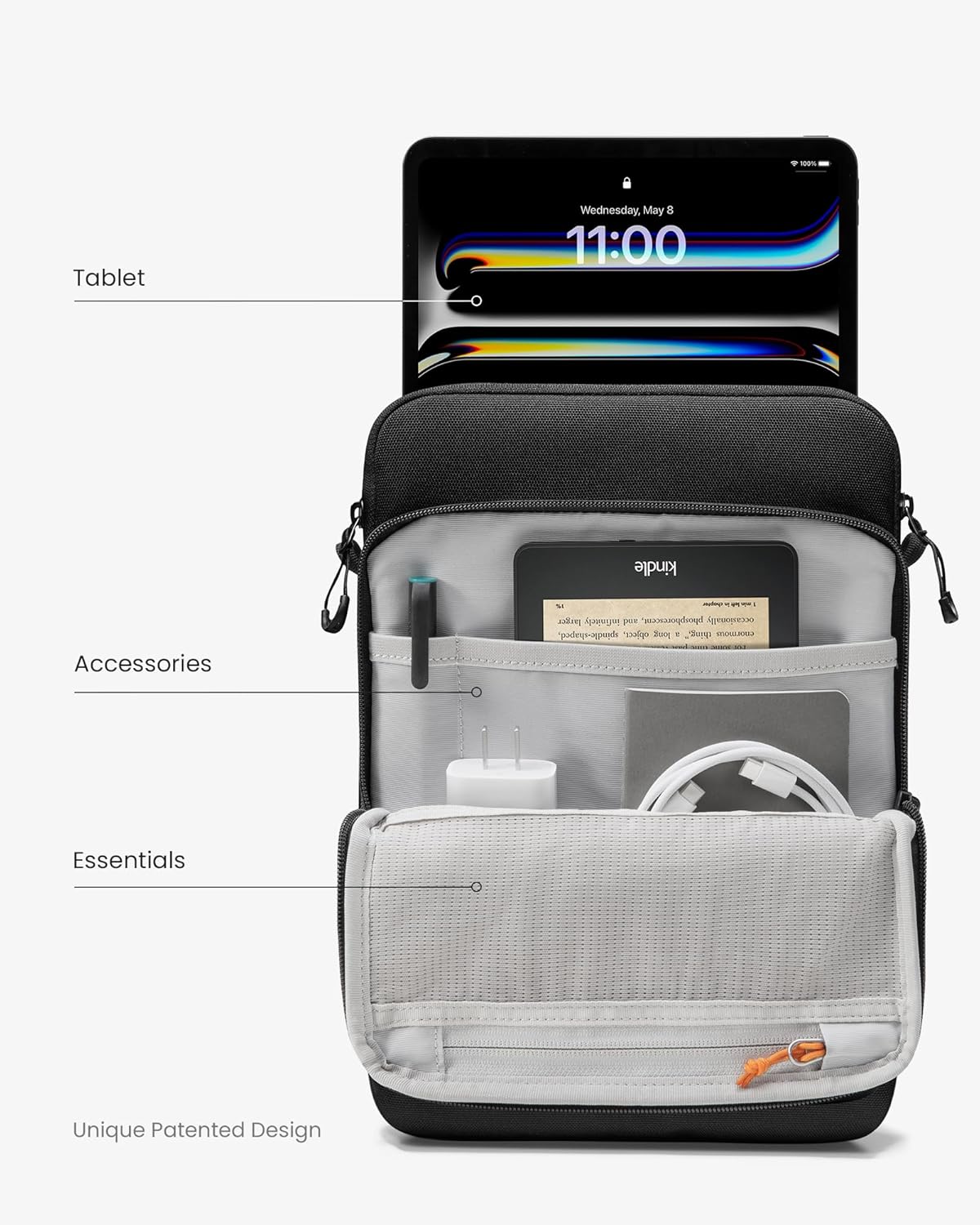 tomtoc DefenderACE 11 Inch iPad Case Sleeve Bag for 2025 11 Inch iPad Air M3 & iPad (A16), iPad Pro M4,M2&M1, 10.9-inch iPad 10 & Air 5, 10.2-in iPad 9, 360 Protection Spill-Water Resistant Tablet Sleeve Carrying Case - Image 2