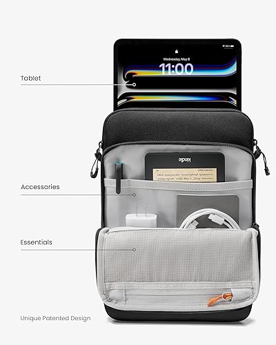 Miniatura 9 de tomtoc Bolsa de hombro para tablet para iPad Pro M2 y M1 de 12.9 pulgadas 2022-2018 con teclado mágico y teclado inteligente, Surface Pro 8X7+765,