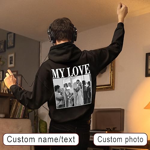 Miniatura 10 de FAMIHEART Sudaderas con capucha personalizadas que diseñan tu propio retrato de camisa personalizado de foto regalos del día de San Valentín regalos