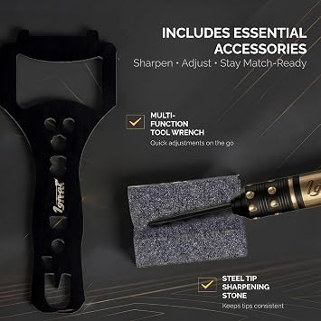 Steel Tip Darts Set, Metal Tip 6 Pack, Knurled Brass Barrels, Darkborn