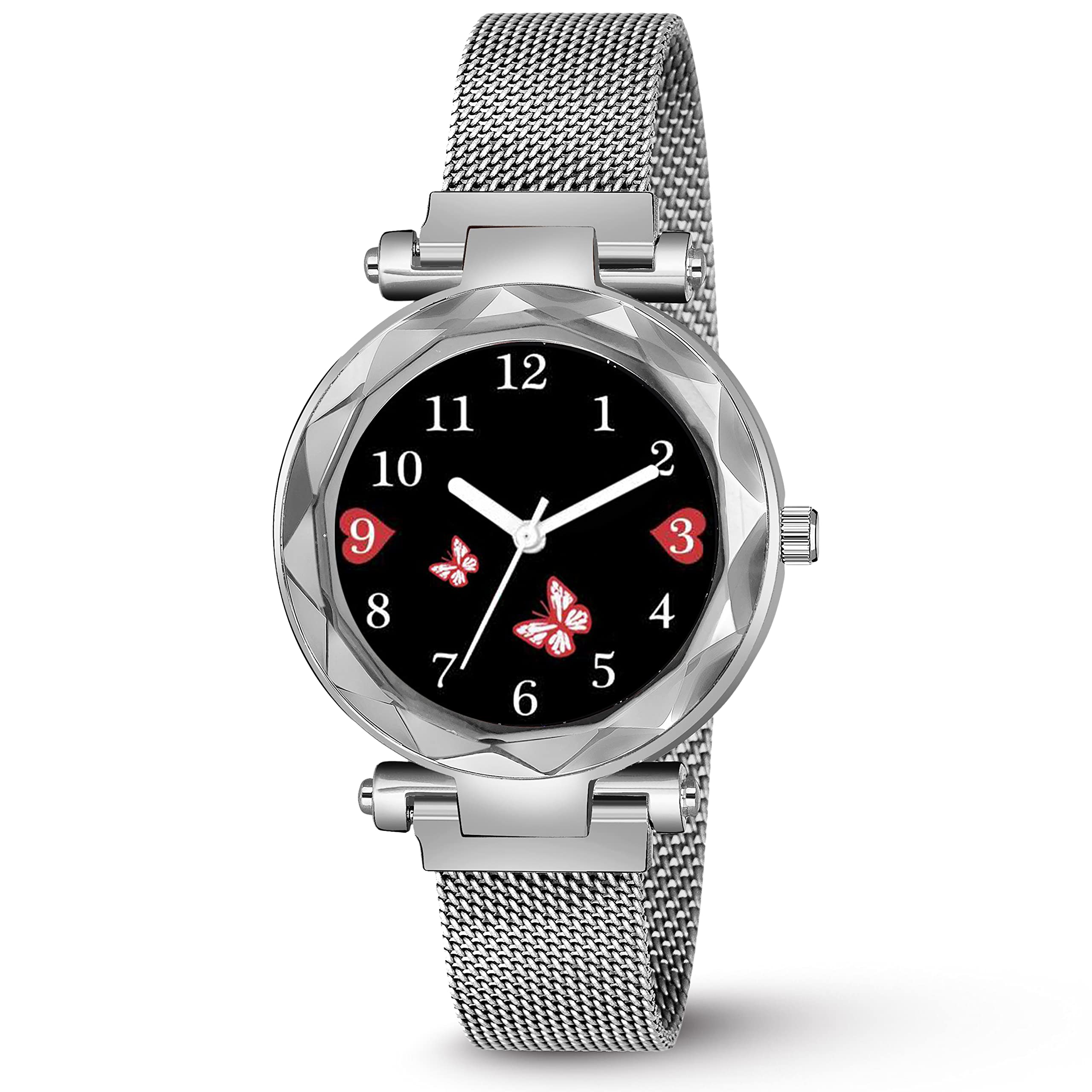 STYLEDOSE Exclusive Branded New Silver Titli Designed Butterfly Dial Analogue Quartz Magnet Strap Watch for Women or Girls and Watch for Girl or Women Stylish Ladies (Black Dial Silver Colored Strap) (B0C7VGMS3S) Amazon Price History, Amazon Price Tracker