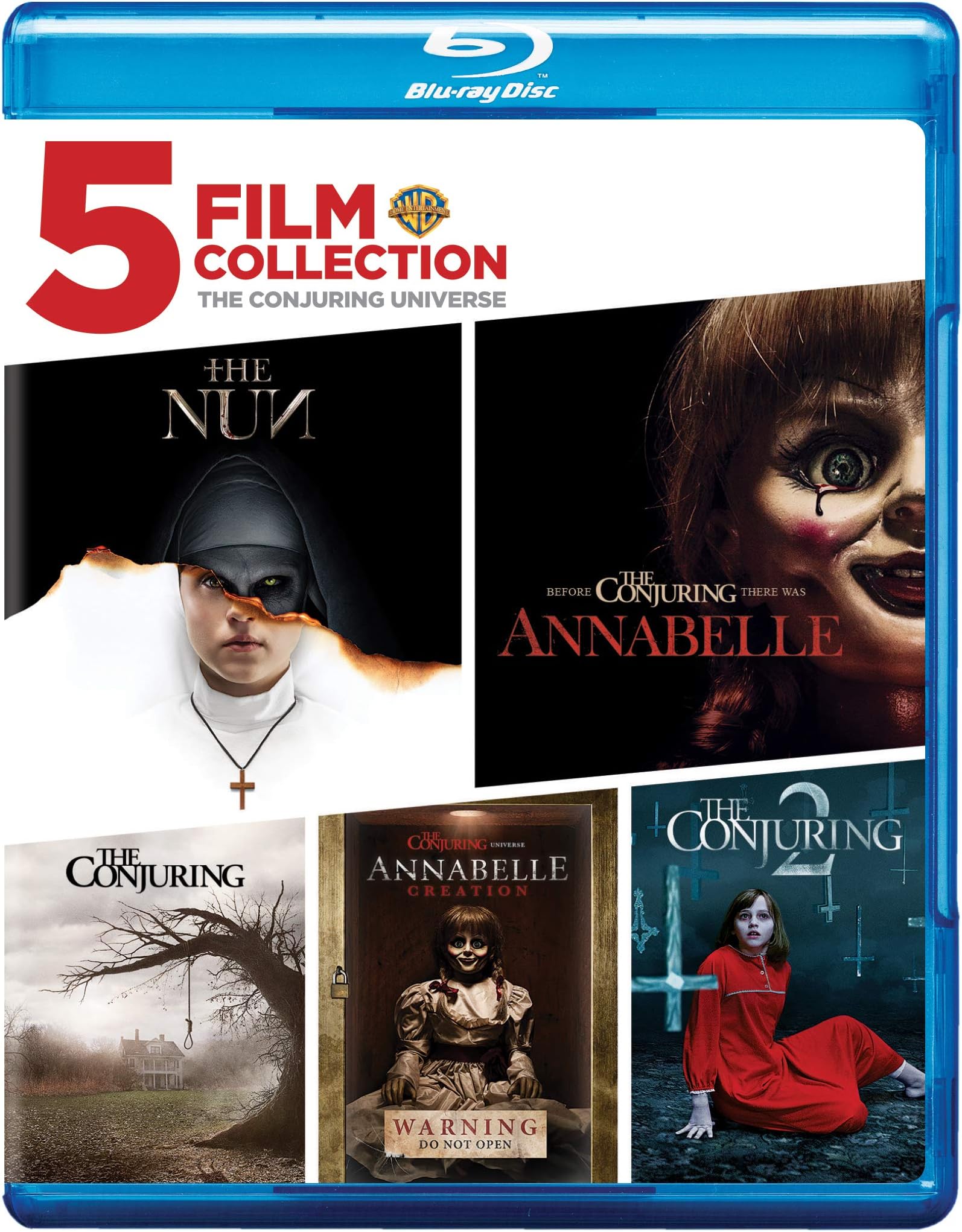 The Conjuring Universe 5 Movies Collection: The Nun + Annabelle: Creation + The Conjuring 2 + Annabelle + The Conjuring