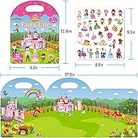 Vista 9 de Libros de calcomanías reutilizables para niños pequeños de 1 a 3 años, calcomanías para niños de 2 a 4 años, calcomanías de princesa, juguetes