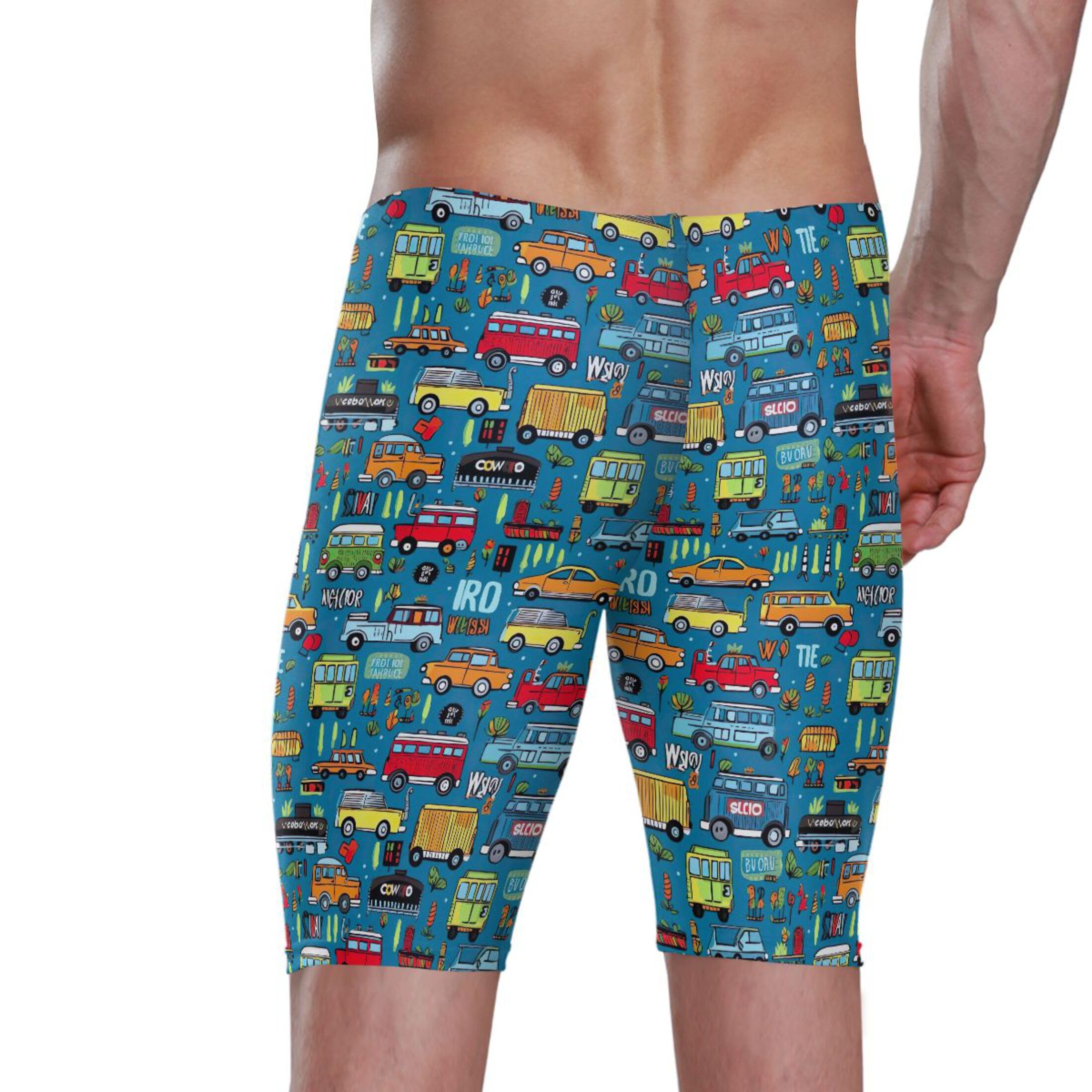 Car Toy Cute Men's Swimsuit Swim Jammers L B0402713
