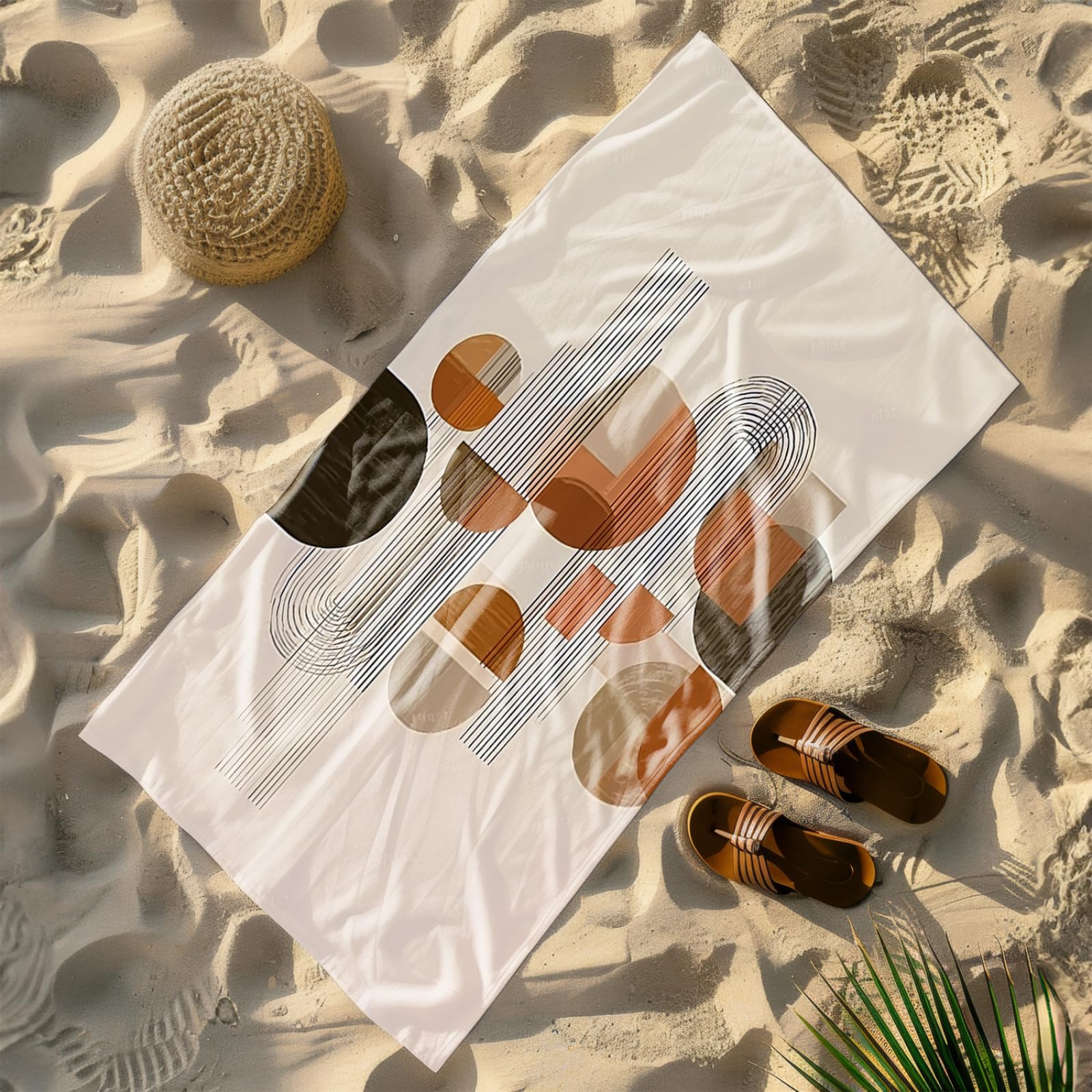 Genérico Toalla Playa Grande Patrón Marrón Microfibra Secado Rápido Oversize Toalla Sin Arena Súper Ligera Piscina Camping Picnic Yoga Gimnasio Y Deportes Viaje