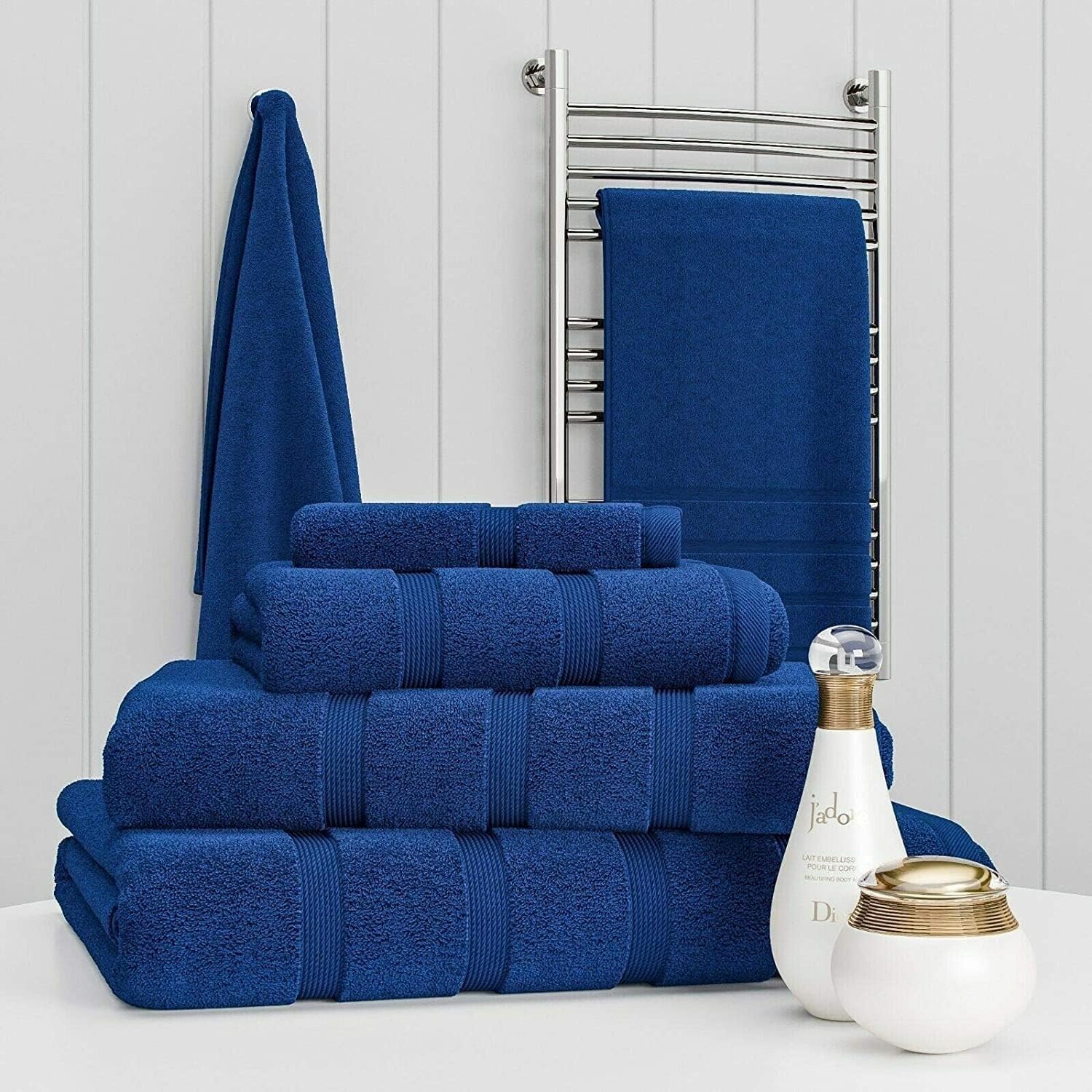 RugsCity Luxury Towel Set 100% Cotton 2 Piece Towel Set Hand Towel Bath Towel Bale 500 GSM Bathroom towels 2 Piece Sets (Navy Blue)
