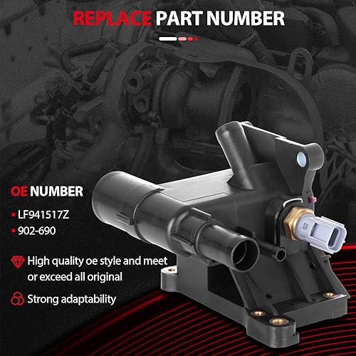 Miniatura 4 de cciyu LF941517Z - Kit de carcasa de termostato de refrigerante de motor para Mazda 3 2006-2013, para Mazda 5 2008-2010 2012-2013, para Mazda 6