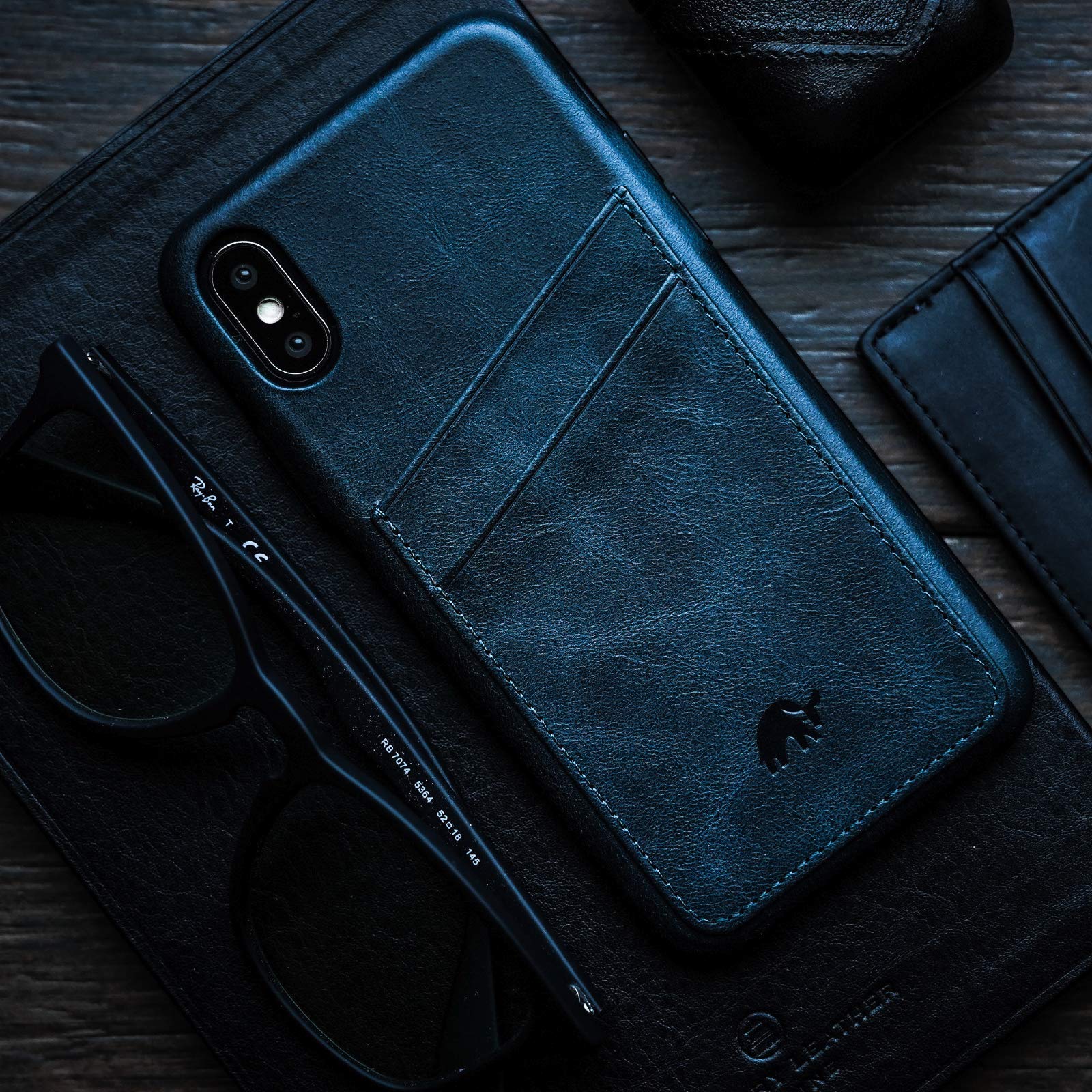 Amazon.co.jp: Bullstrap レザーポートフォリオケース iPhone Xs用