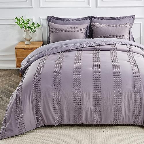 Miniatura 2 de ENJOHOS Juego de edredón Queen de 7 piezas - Juego de edredón verde salvia tamaño Queen en una bolsa, juego de edredón bohemio copetudo con diseño