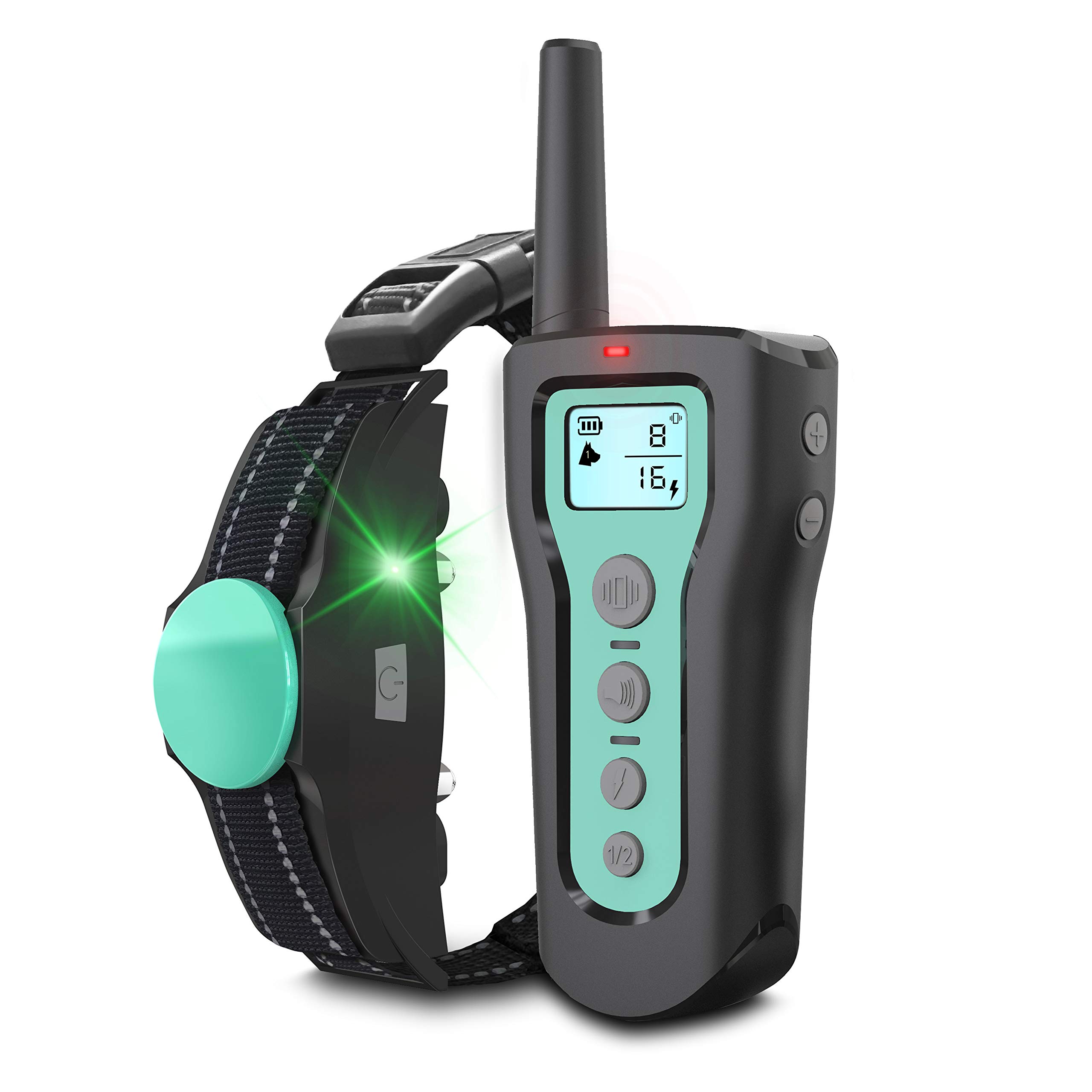 BESTHING Dog Training Collar, 1000ft Remote Dog Shock Collar, 100% Waterproof Rechargeable Beep/Vibra/Electric Shock (Green)
