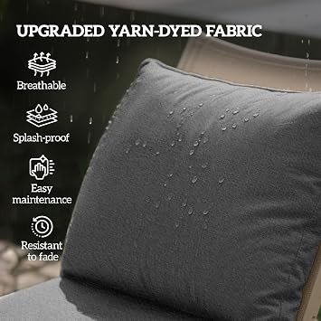 Outsunny Outdoor Chair Cushions Set of 4 Fade Resistant 24x24 in Gray