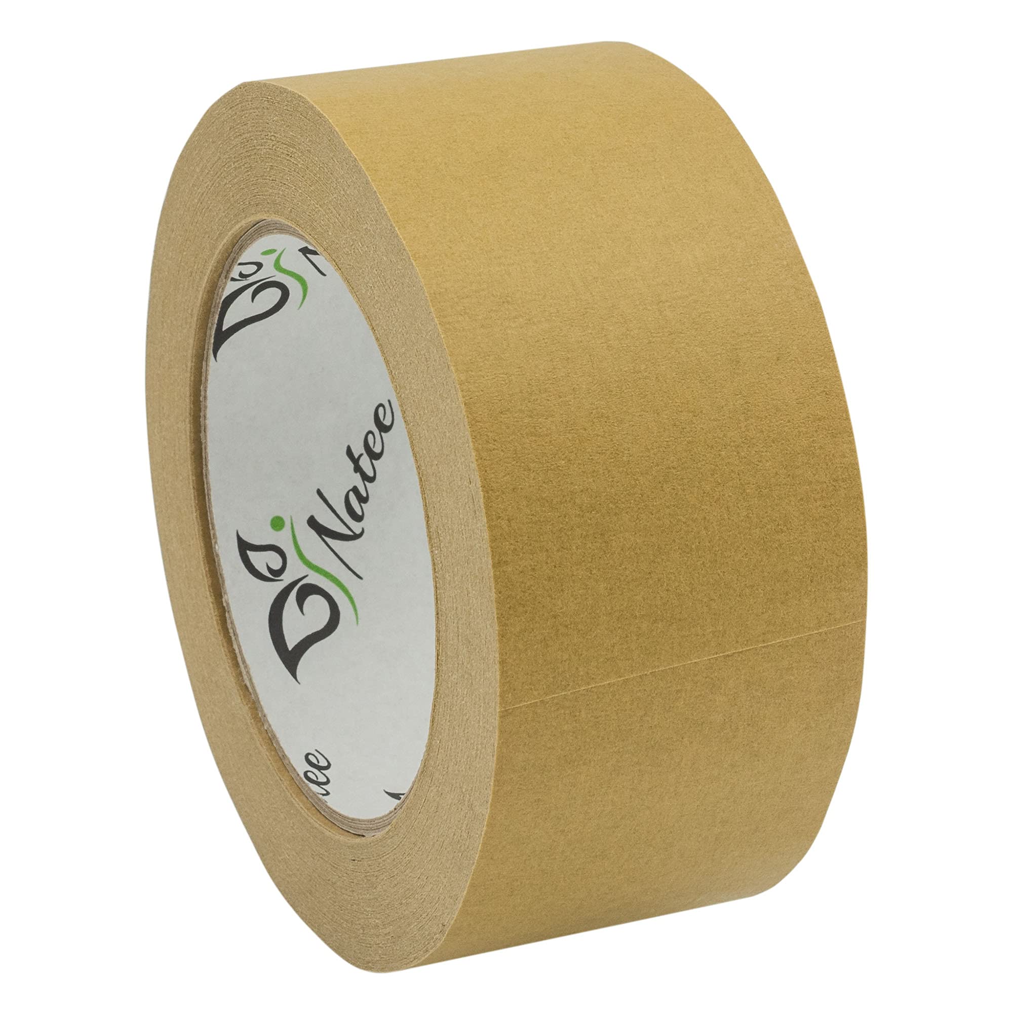 NATEE® Nastro adesivo in carta kraft, completamente riciclabile, resistente, ecologico, per imballaggi e scatole, carta marrone per traslochi, 50 m x 50 mm (6)