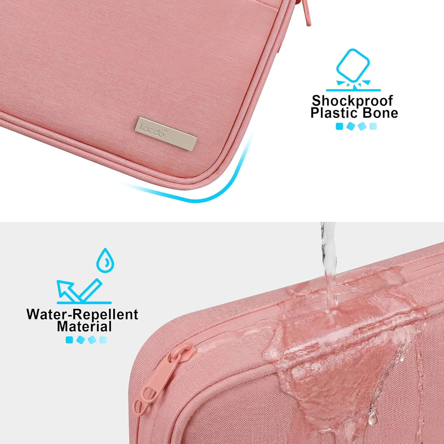 Lacdo Cord Organizer Travel, Cable Organizer Bag Case, Portable Electronics Organizer Travel Case, 6 Layer Large Capacity Charging Cords Storage organizer for Cables, SD Card, Travel Essentials, Pink