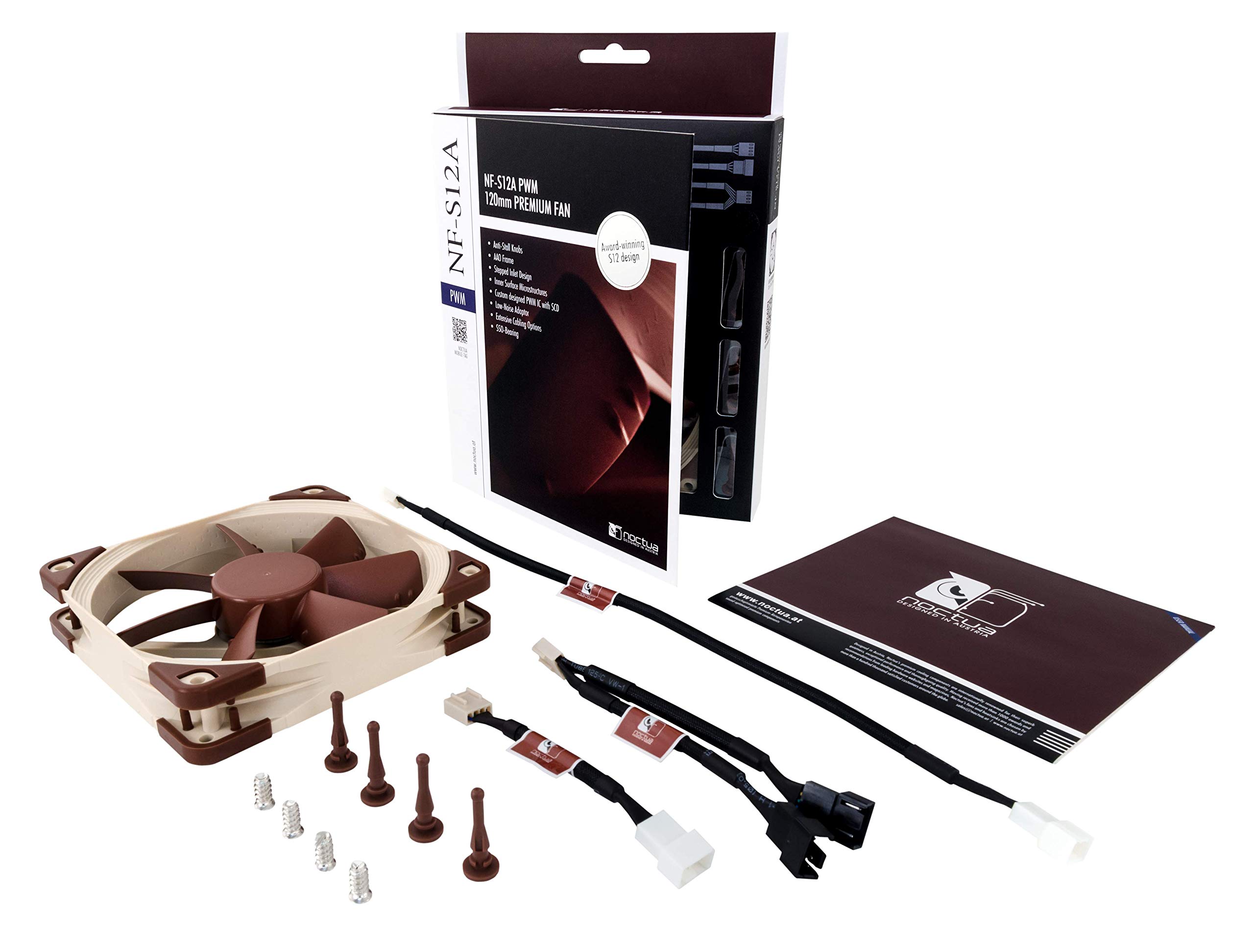 Noctua Bundle: 3x NF-S12A PWM, Ventola Silenziosa di Qualità Premium, 4-Pin (120 mm, Marrone)