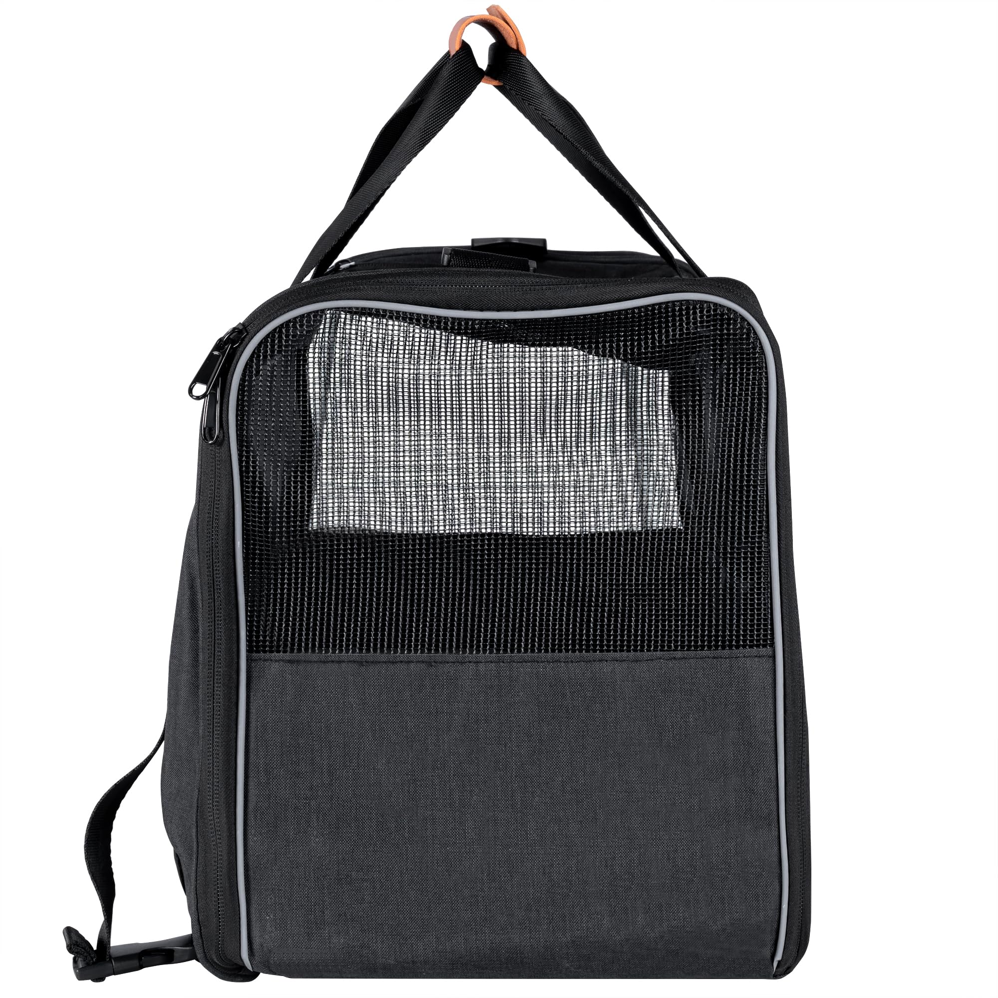 Transportin Perros y Gatos. Bolsa de Transporte Viaje Transpirable Mascotas. Bolso con colchón. Tres Puertas. Medidas 12x44x24cm. Aprobado por Las aerolíneas. Paseos, avión, Coche, Tren, Ciudad.