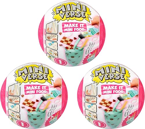 Miniatura 4 de MGA's Miniverse Make It Mini Food Diner Series 1 Paquete de helados (paquete de 3) Mini coleccionables, embalaje ciego, bricolaje, juego de resina,