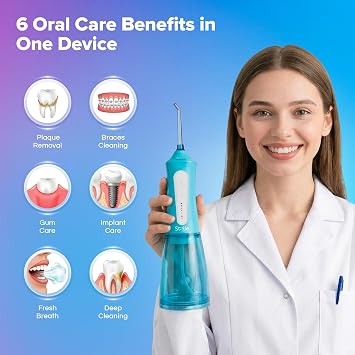 Smile Therapy Water flosser for Teeth, Removes Plaque & Debris, 5 Modes