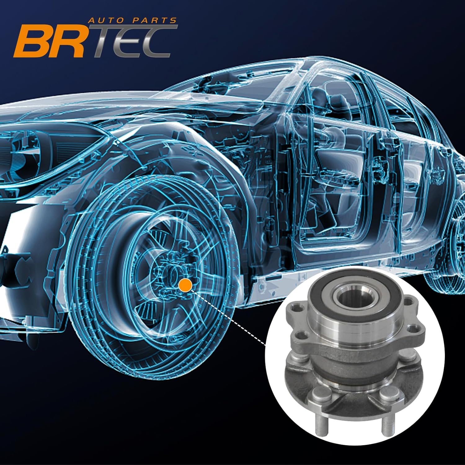 BRTEC 512518 Rear Wheel Bearing and Hub Assembly Fits for Subaru Crosstrek 2016-2020, Forester 2014-2018, Impreza 2012-2019, XV Crosstrek 2013-2015 Replaces 5-Lug 2PCS