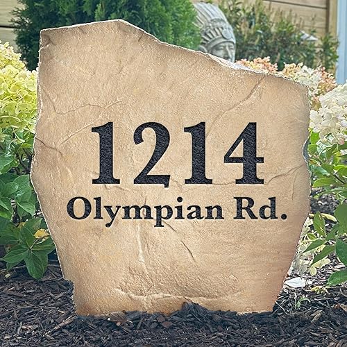 Miniatura 2 de Personalized Address Stone - Address Marker - Sandstone Color - Address Marker - 15 W x 15 H