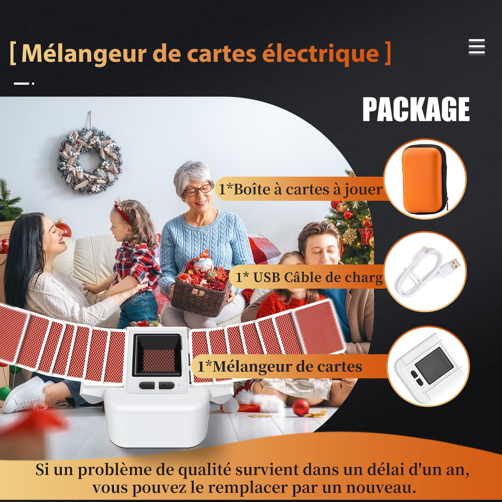 Mélangeur de Carte Automatique 1-2 Jeux, Card Mixer Silencieux pour UNO Skyjo PILI PILI Skip-Bo, Auto & Manual, Chargement USB, Portable Mélange et rapide + Cas de Poker (Blanc)
