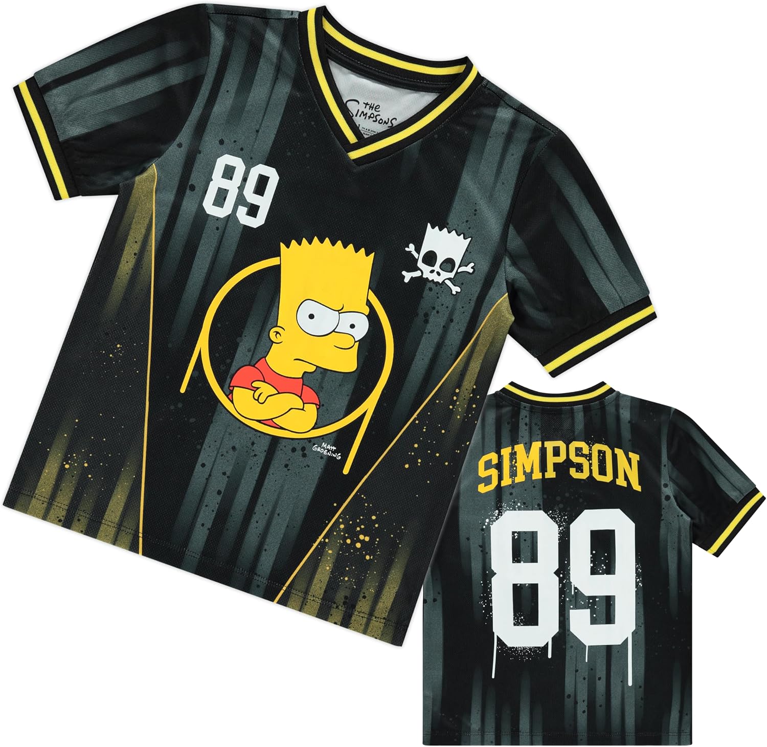 The Simpsons Boys' Bart Simpson Boys Soccer Mesh Jersey Tee & Short 2pc Set - Boy 4-20