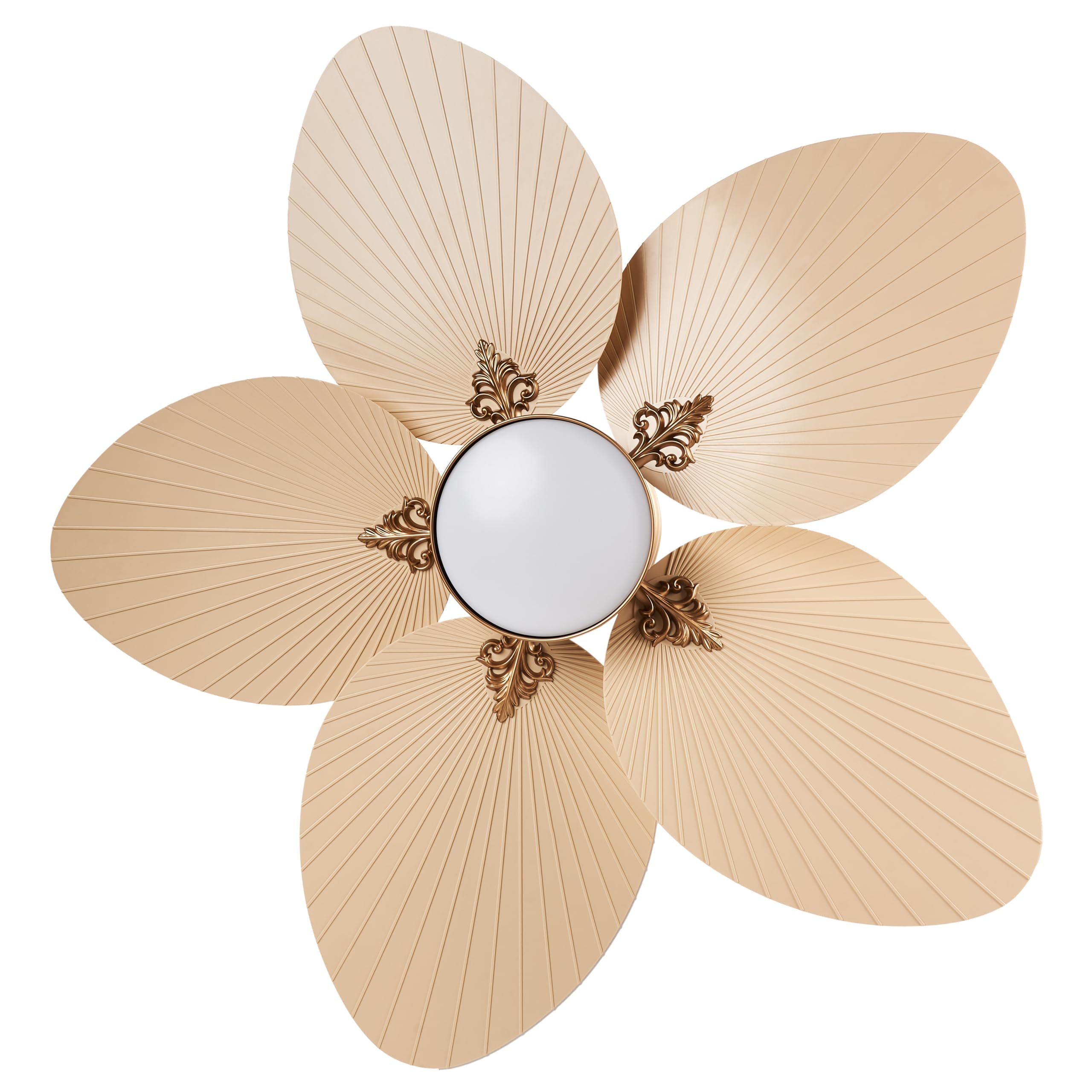 Beliani Deckenventilator mit Licht gold 3 Geschwindigkeitsstufen Fernbedienung Bormejo