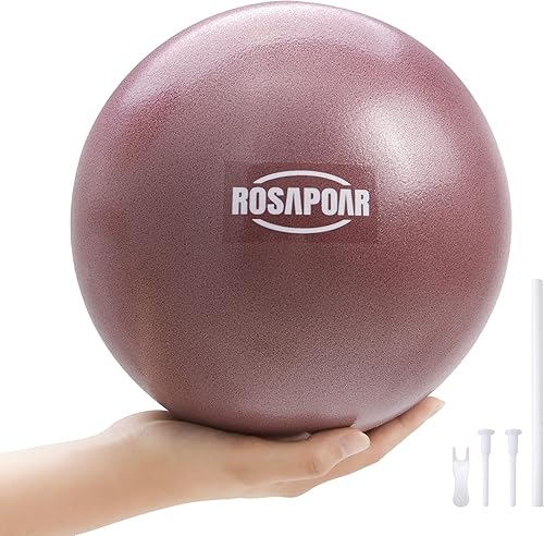 ROSAPOAR Pelota de ejercicio pequeña Mini pelota de pilates de 9 pulgadas, pelota de yoga antiestallidos para estiramiento y entrenamiento de
