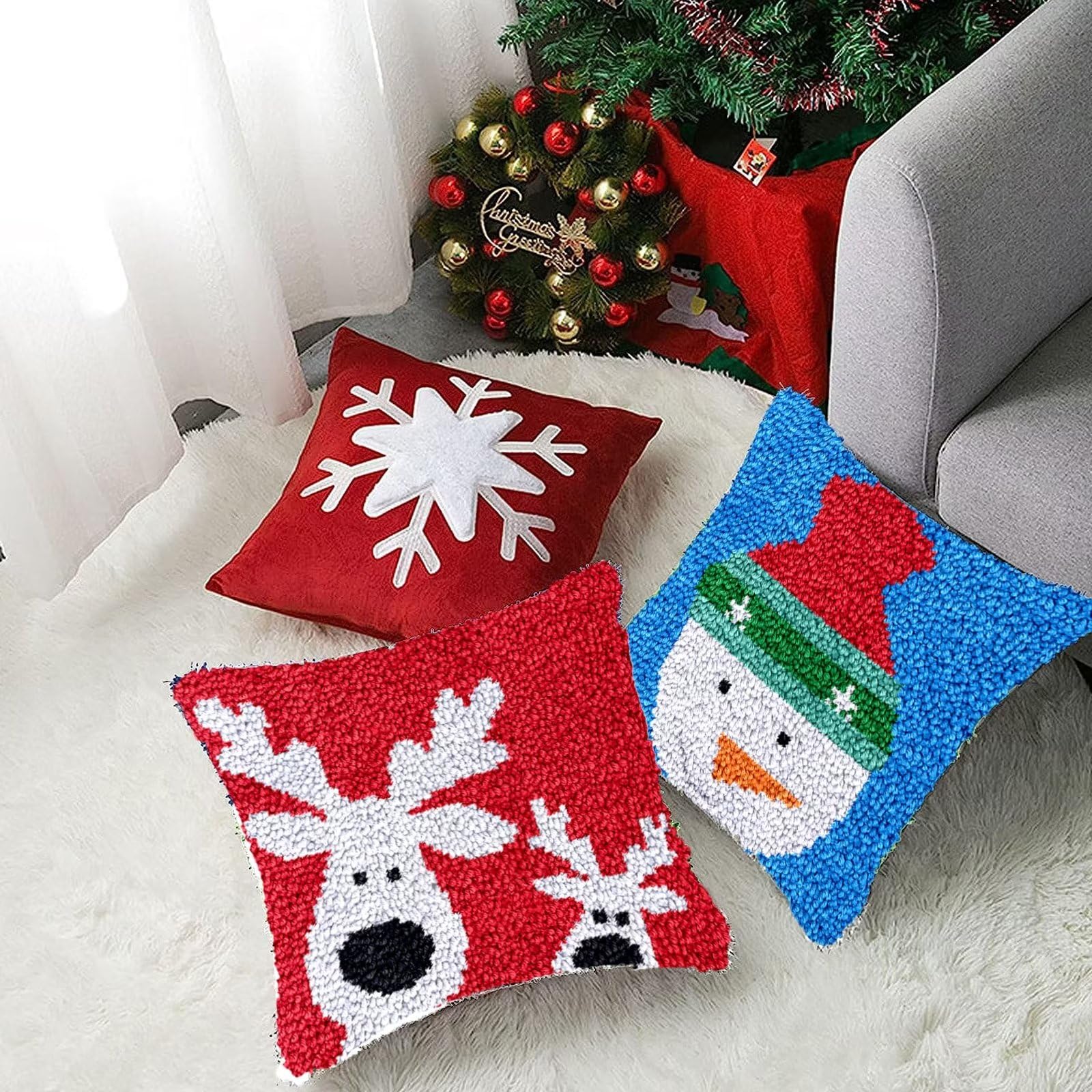 DIY Knüpfset Hirsch-Design - Kissenbezug Zum Selbermachen 43x43cm