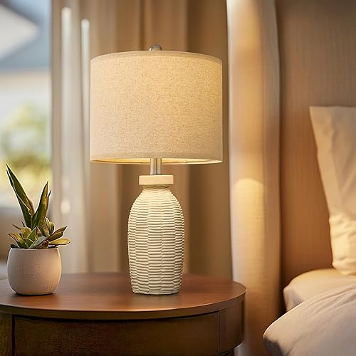 Miniatura 5 de Lámpara de mesa moderna industrial de metal de ratán negro de 13 pulgadas, base hueca, pequeña, para sala de estar, dormitorio, oficina, estudio