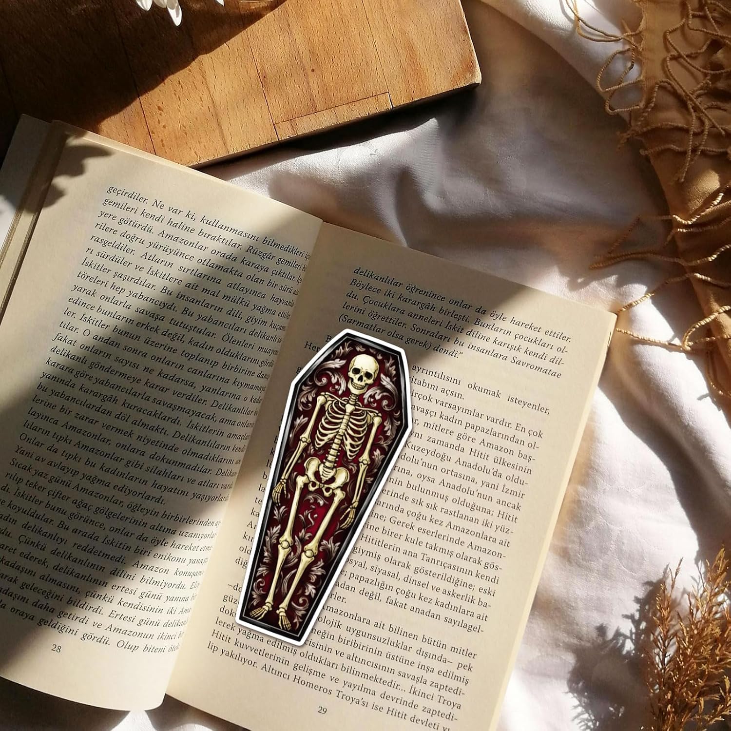 GLOBLELAND Gothic Bookmark Clear Stamps and Cutting Dies Set Skeleton Window Rose Silicone Clear Stamps and Metal Cat Die Cuts for Card Making and DIY Scrapbooking