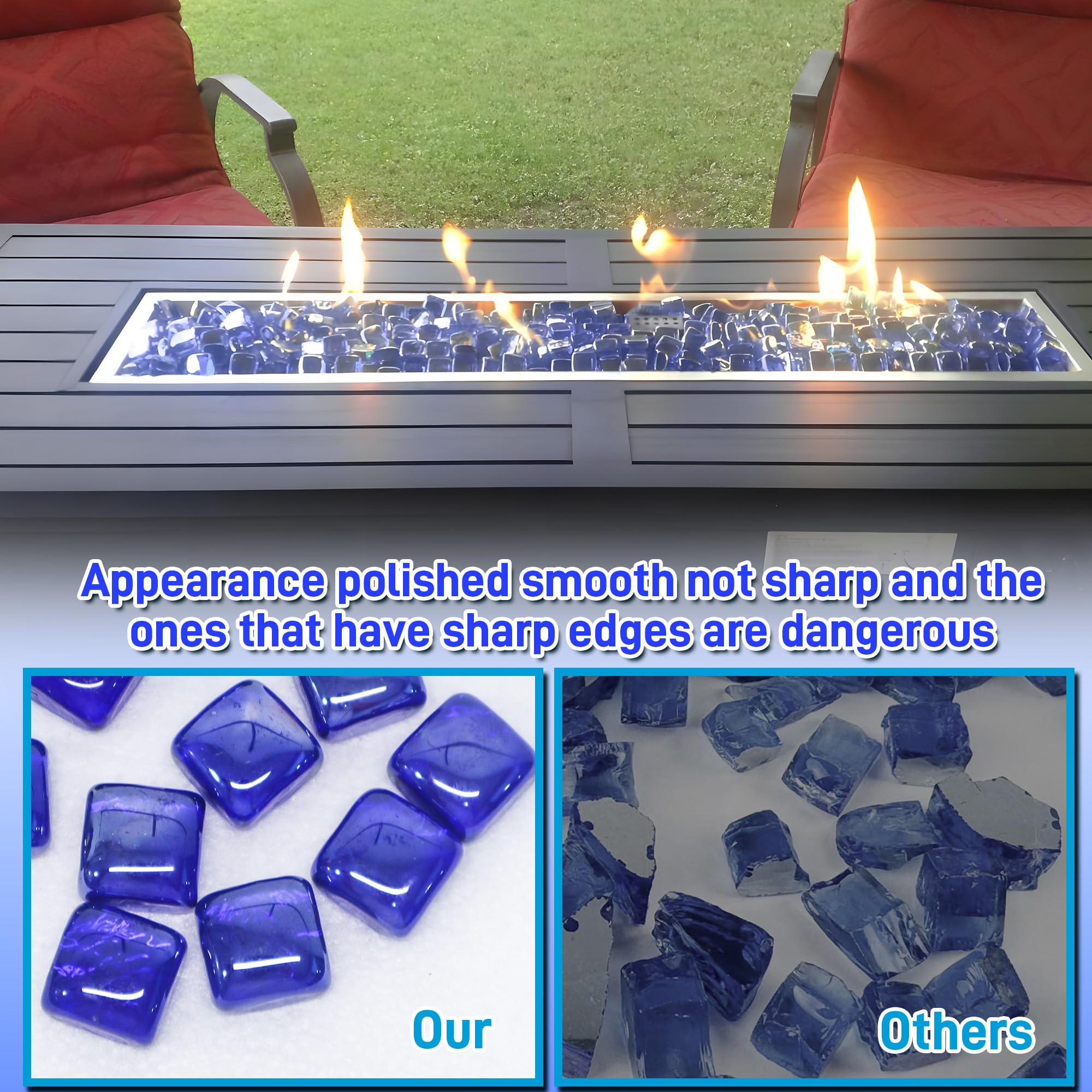 Snapklik.com : 18 Pound Fire Glass For Propane Fire Pit 1 InchFire ...