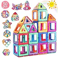 aaczly Costruzioni Magnetiche 50 Pezzi Blocchi Magnetici per Bambini 3D Blocco Magnetico
