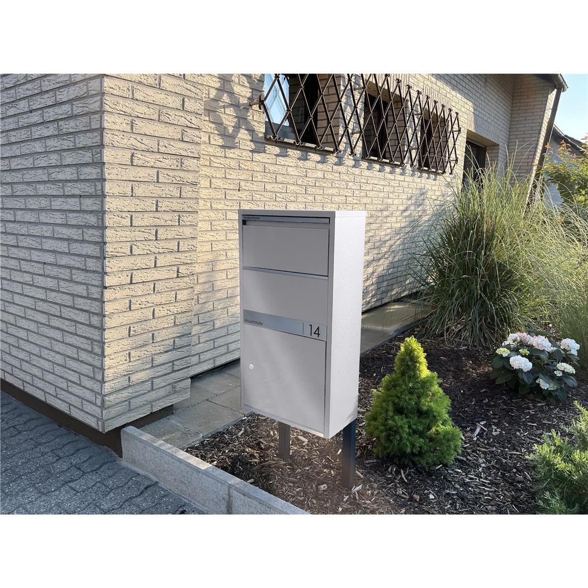 Metzler skrzynka na listy i paczki RAL 9007 szary 440 x 822 x 220 mm