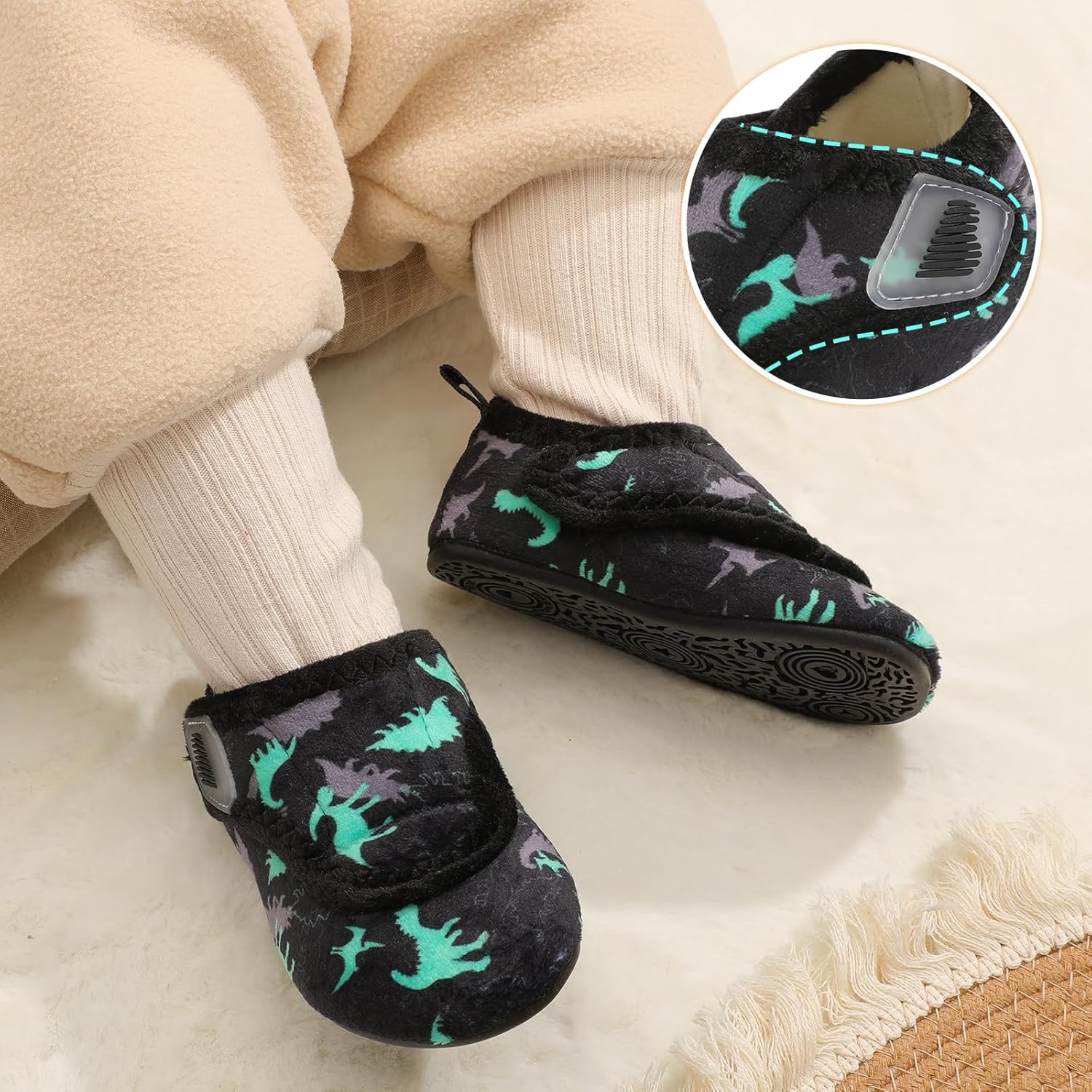 BARERUN Toddler Slippers Boys Girls House Shoes Warm Kids Slippers With Non-Slip Rubber Sole Fuzzy Cozy Walking Shoes Indoor/Outdoor - Image 6