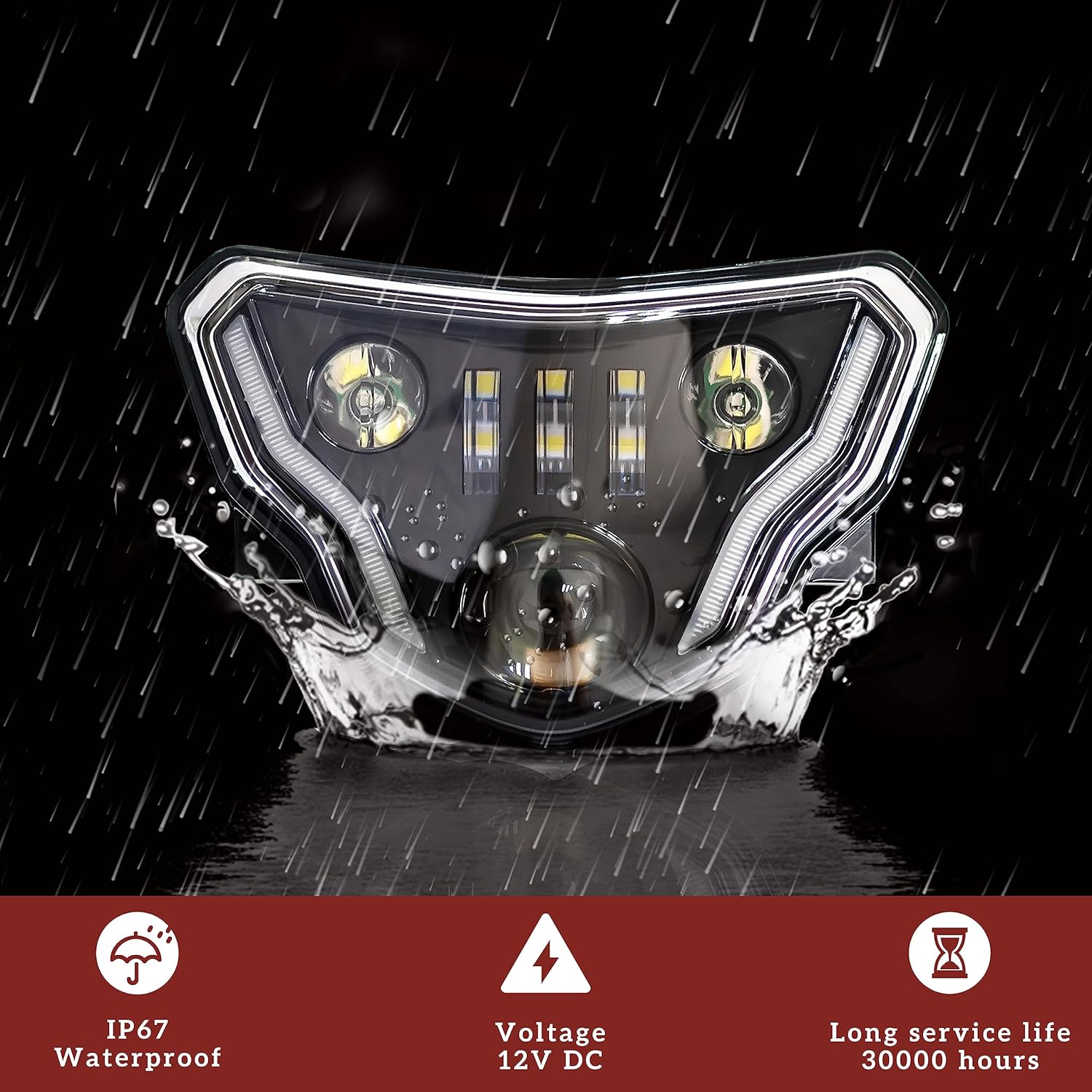 SAUTVS LED Headlight Assembly for G310GS G310R, E-Mark Approved Head Light Front Lamp with High-Low Beams DRL for BMW G310GS / G310R 2016-2022 Accessories