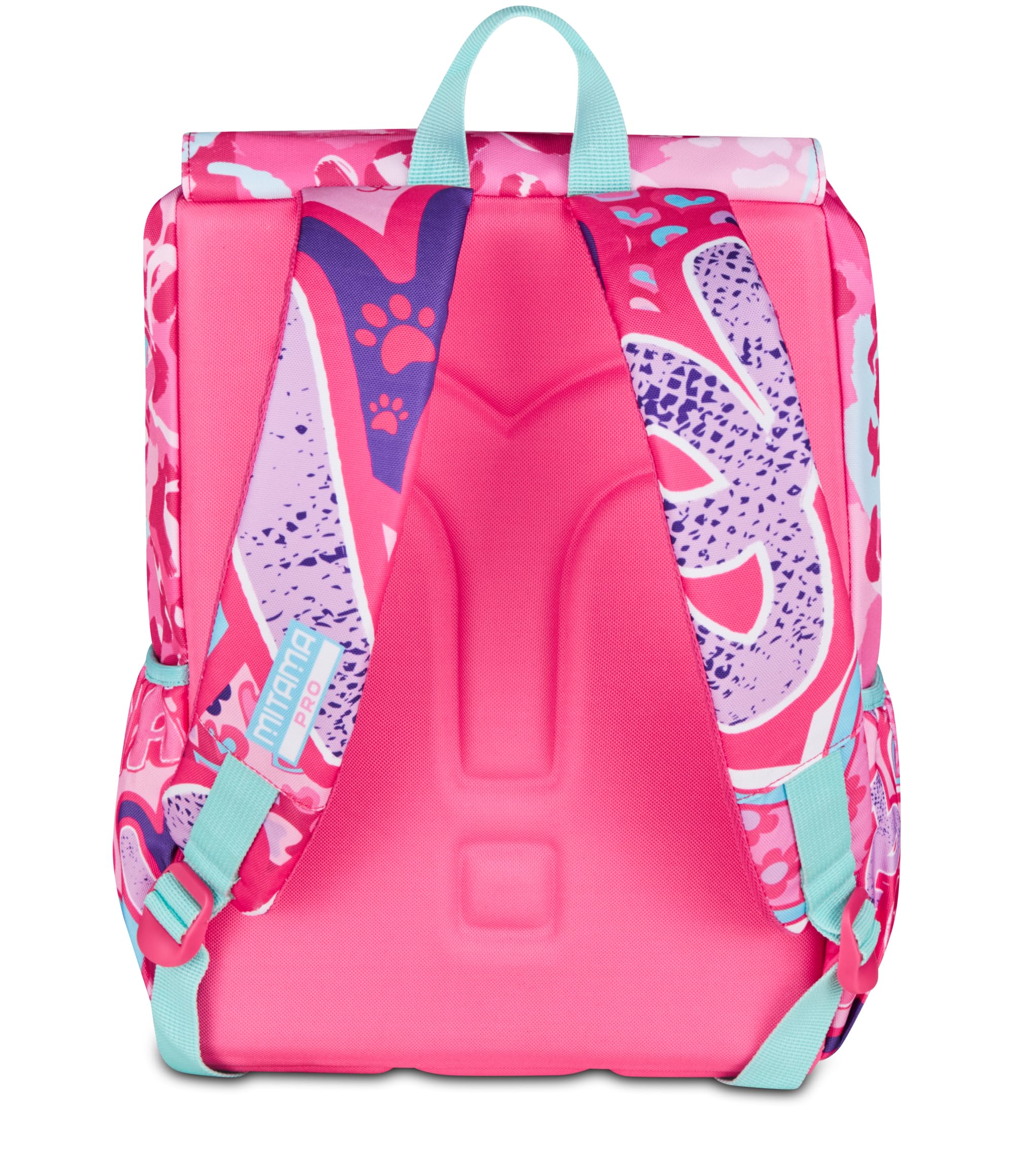 Mitama Zaino Estensibile 4 Zip, CUTIECAT, Rosa, Maxi Capienza, Tasca Porta Borraccia, Doppio Scomparto, Schienale Preformato, Bambina, Scuola Elementare