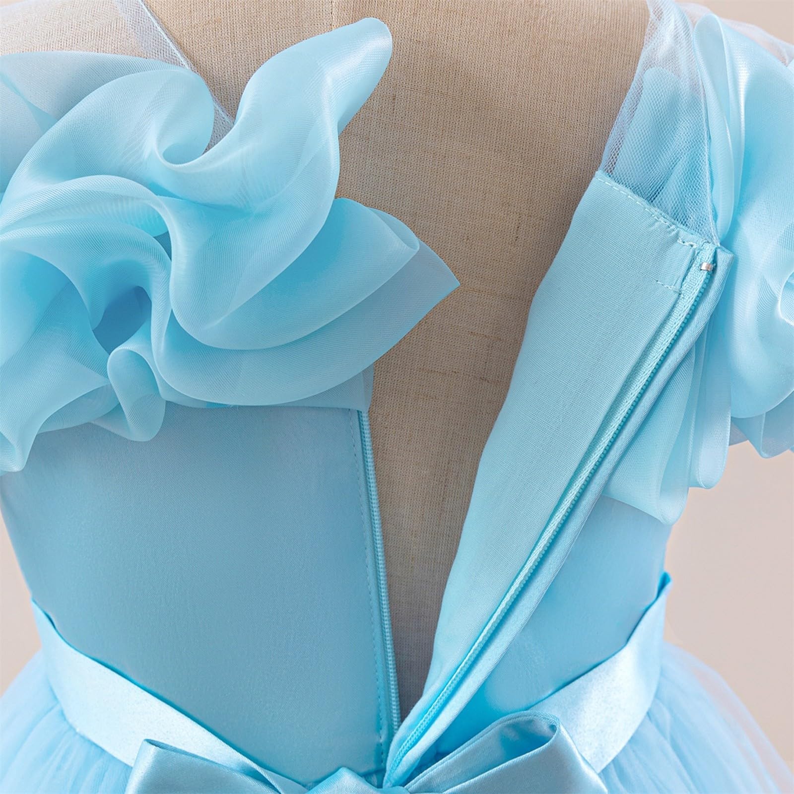 Vestido de tul sin mangas para niña de flores, princesa, dama de honor, boda, concurso, fiesta de cumpleaños, formal, vestido de noche